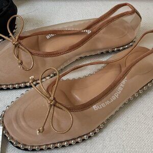 Alexander Wang Lina Ballchain Mesh Flat Nude